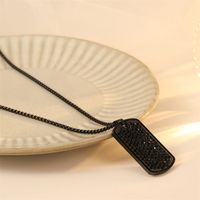 Simple Style Solid Color Stainless Steel Plating Inlay Rhinestones Men's Pendant Necklace main image 4