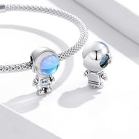 Casual Soldier Astronaut Sterling Silver Plating Inlay Zircon Jewelry Accessories main image 3