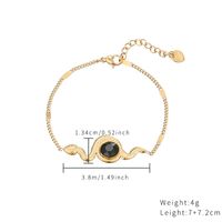 Wholesale Elegant Retro Oval Stainless Steel Plating Inlay Gold Plated Zircon Bracelets Necklace sku image 3