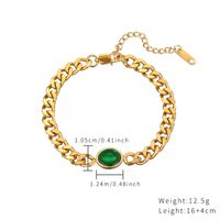 Wholesale Elegant Retro Oval Stainless Steel Plating Inlay Gold Plated Zircon Bracelets Necklace sku image 1