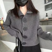 Women's Sweater Long Sleeve Sweaters & Cardigans Button Casual Solid Color main image 3