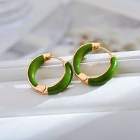 1 Pair Modern Style Round Enamel Copper Earrings main image 6