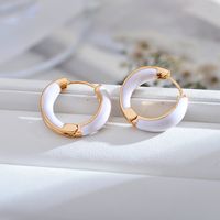 1 Pair Modern Style Round Enamel Copper Earrings main image 5