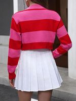 Women's Sweater Long Sleeve Sweaters & Cardigans Button Casual Stripe main image 2