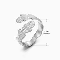 Basic Classic Style Geometric Leaf Stainless Steel Plating Open Rings sku image 19