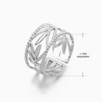 Basic Classic Style Geometric Leaf Stainless Steel Plating Open Rings sku image 18