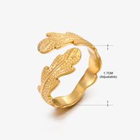Basic Classic Style Geometric Leaf Stainless Steel Plating Open Rings sku image 60