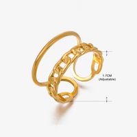 Basic Klassischer Stil Geometrisch Blatt Rostfreier Stahl Überzug Offener Ring sku image 56