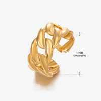 Basic Classic Style Geometric Leaf Stainless Steel Plating Open Rings sku image 62