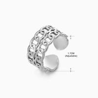 Basic Classic Style Geometric Leaf Stainless Steel Plating Open Rings sku image 22