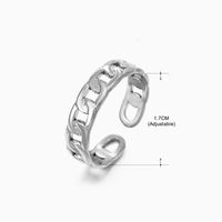 Basic Classic Style Geometric Leaf Stainless Steel Plating Open Rings sku image 11