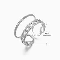 Basic Klassischer Stil Geometrisch Blatt Rostfreier Stahl Überzug Offener Ring sku image 20