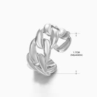 Basic Klassischer Stil Geometrisch Blatt Rostfreier Stahl Überzug Offener Ring sku image 21