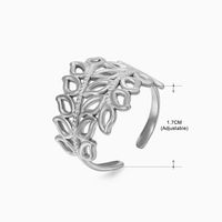Basic Klassischer Stil Geometrisch Blatt Rostfreier Stahl Überzug Offener Ring sku image 18