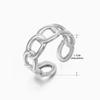 Basic Klassischer Stil Geometrisch Blatt Rostfreier Stahl Überzug Offener Ring sku image 24