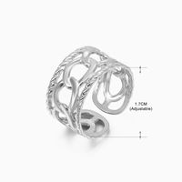 Basic Classic Style Geometric Leaf Stainless Steel Plating Open Rings sku image 25
