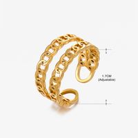 Basic Classic Style Geometric Leaf Stainless Steel Plating Open Rings sku image 50