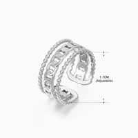 Basic Classic Style Geometric Leaf Stainless Steel Plating Open Rings sku image 26
