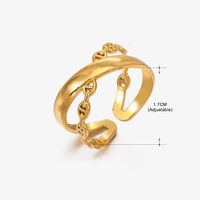 Basic Classic Style Geometric Leaf Stainless Steel Plating Open Rings sku image 45