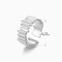 Basic Klassischer Stil Geometrisch Blatt Rostfreier Stahl Überzug Offener Ring sku image 34