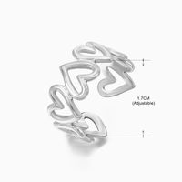Basic Klassischer Stil Geometrisch Blatt Rostfreier Stahl Überzug Offener Ring sku image 33