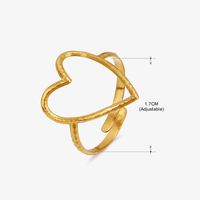 Basic Klassischer Stil Geometrisch Blatt Rostfreier Stahl Überzug Offener Ring sku image 66