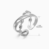 Basic Classic Style Geometric Leaf Stainless Steel Plating Open Rings sku image 28