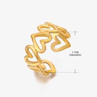 Basic Klassischer Stil Geometrisch Blatt Rostfreier Stahl Überzug Offener Ring sku image 70