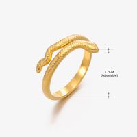 Basic Klassischer Stil Geometrisch Blatt Rostfreier Stahl Überzug Offener Ring sku image 69