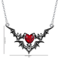Ig Style Cool Style Heart Shape Bat Alloy Plating Inlay Rhinestones Women's Necklace main image 2