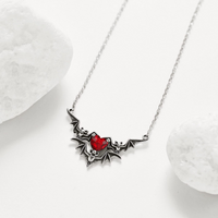 Ig Style Cool Style Heart Shape Bat Alloy Plating Inlay Rhinestones Women's Necklace main image 1