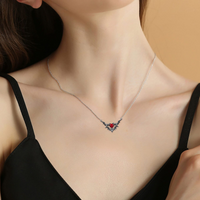 Ig Style Cool Style Heart Shape Bat Alloy Plating Inlay Rhinestones Women's Necklace main image 6