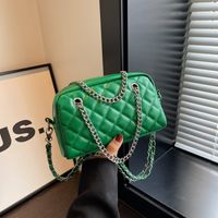 Women's Small Pu Leather Solid Color Basic Streetwear Square Zipper Shoulder Bag Crossbody Bag Chain Bag main image 2