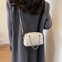 Women's Small Pu Leather Solid Color Basic Streetwear Square Zipper Shoulder Bag Crossbody Bag Chain Bag main image 4