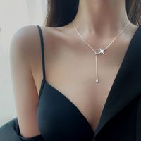 Simple Style Solid Color Sterling Silver Inlay Zircon Pendant Necklace main image 5