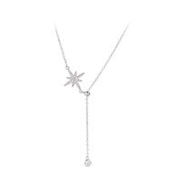 Simple Style Solid Color Sterling Silver Inlay Zircon Pendant Necklace main image 4