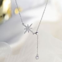 Simple Style Solid Color Sterling Silver Inlay Zircon Pendant Necklace main image 2