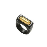 Simple Style Square Titanium Steel Plating Gold Plated Rings sku image 2