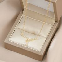 Simple Style Solid Color Copper Plating Gold Plated Pendant Necklace sku image 1