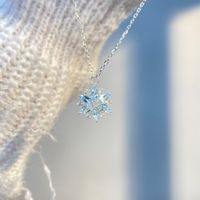 Simple Style Snowflake Copper Inlay Zircon Pendant Necklace main image 3