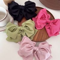 Simple Style Solid Color Bow Knot Cloth Hair Clip main image 1