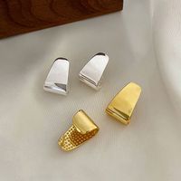 1 Pair Retro Solid Color Plating Sterling Silver Gold Plated Ear Studs main image 1