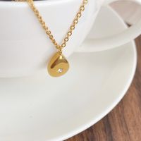 Simple Style Solid Color Stainless Steel Zircon Pendant Necklace In Bulk main image 5