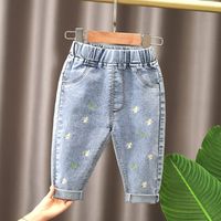 Cute Cartoon Heart Shape Flower Embroidery Cotton Pants & Leggings main image 1