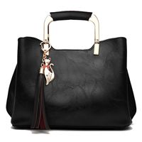 Women's Large Pu Leather Solid Color Vintage Style Square Zipper Shoulder Bag Handbag Crossbody Bag main image 3