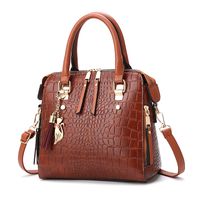 Women's Large Pu Leather Solid Color Streetwear Square Zipper Shoulder Bag Handbag Crossbody Bag sku image 3