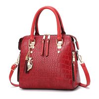Women's Large Pu Leather Solid Color Streetwear Square Zipper Shoulder Bag Handbag Crossbody Bag sku image 1