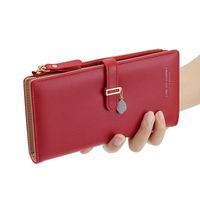 Women's Solid Color Pu Leather Zipper Wallets sku image 3