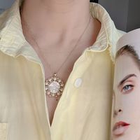 Einfacher Stil Runden Kupfer Inlay Perle Halskette Mit Anhänger main image 2