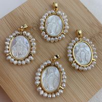 Simple Style Oval Pearl Copper Wholesale Charms Jewelry Accessories main image 1